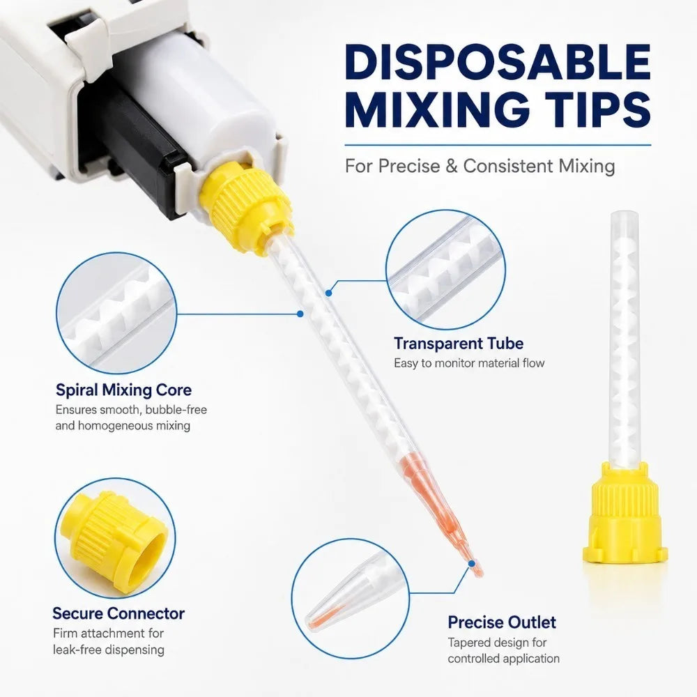 Static Mixer Tips – Disposable Nozzles for Dual Barrel Adhesive Cartridges