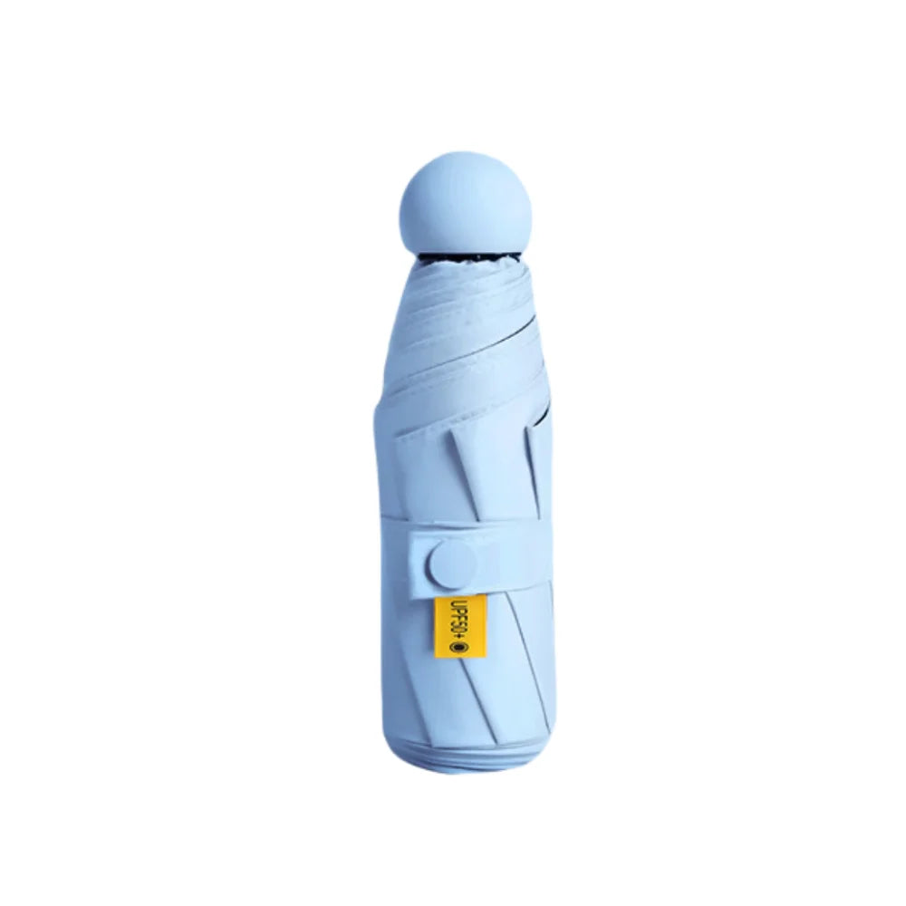 Mini Capsule Folding Umbrella UPF50+ UV & Rain Protection Folding Travel Umbrella Nixie Blue