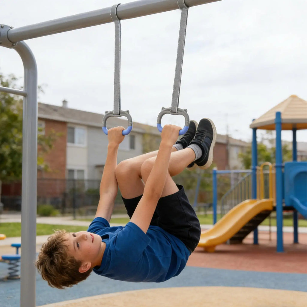 Kids Gymnastics Rings 440 lbs – Adjustable Straps & Pull-Up Bar Kids Gymnastics Rings Nixie