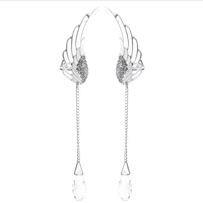 Angel Wings Rhinestone Drop Earrings – Gothic Feather Style Drop Earrings Nixie
