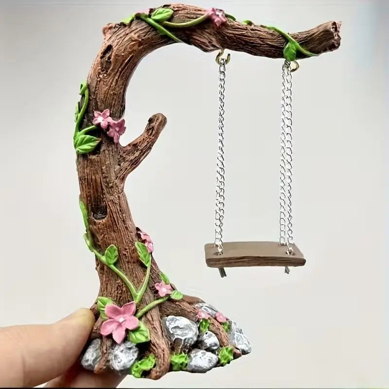 Miniature Fairy Garden Swing Resin Figurine – Micro Landscape Garden Figurine Nixie Default Title