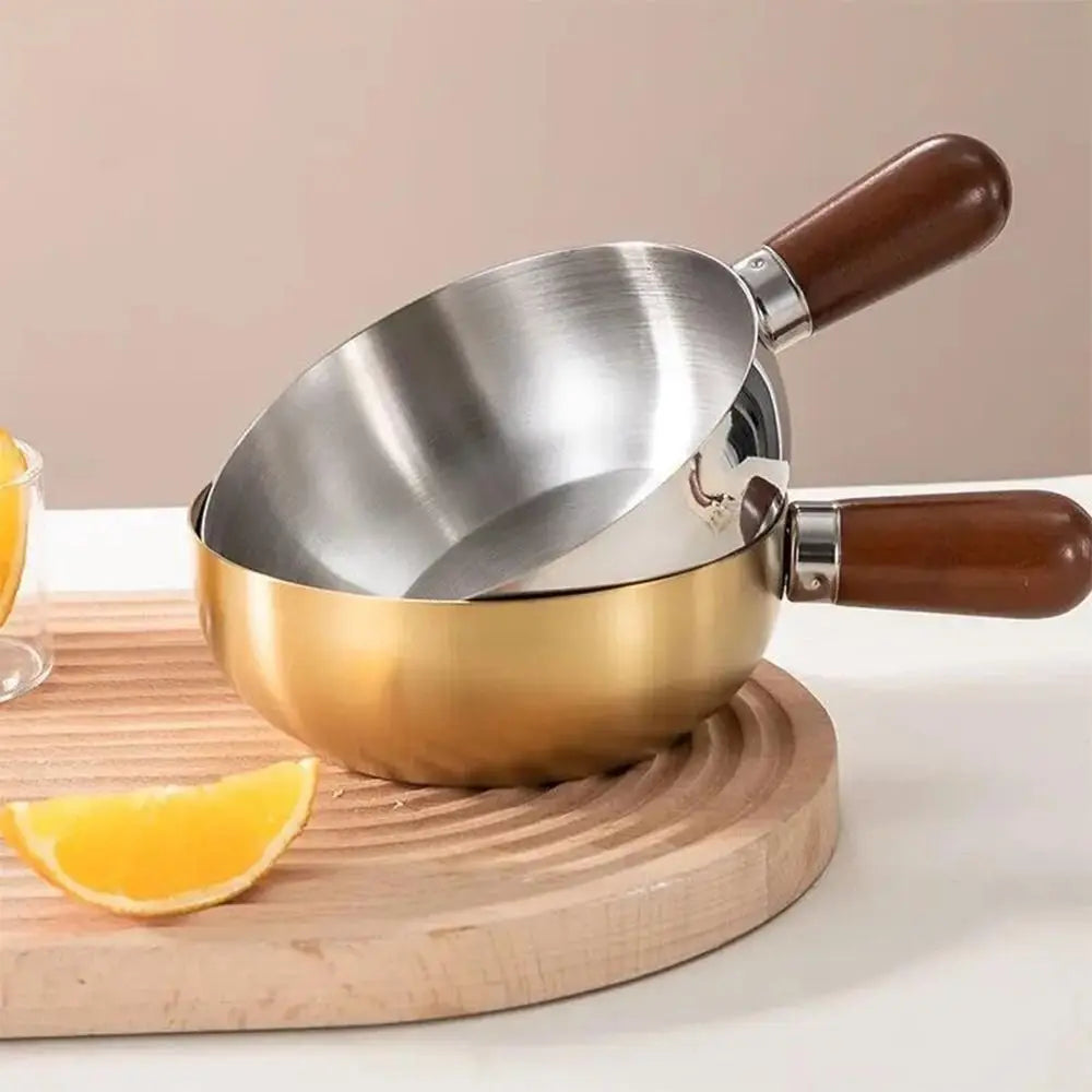 304 Stainless Steel Mixing Bowl with Removable Wooden Handle Stainless Steel Mixing Bowl Nixie