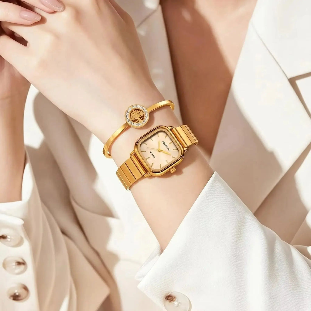 REBIRTH 2-Piece Retro Bracelet & Watch Set | Casual Fashion Bracelet Watch Set Nixie