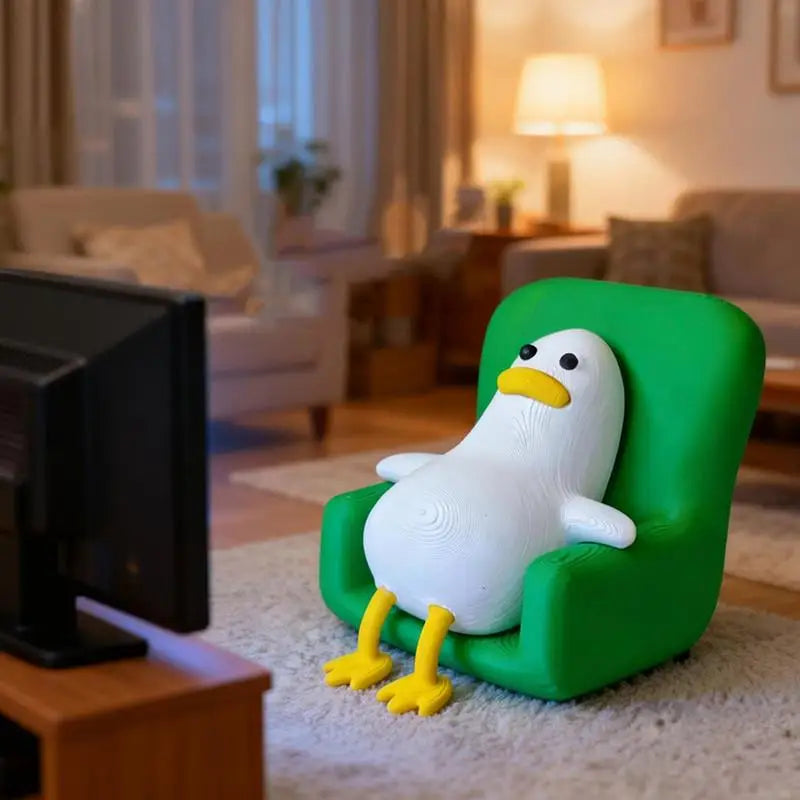3D Printed Lazy Duck Figurine – Resin Desk Ornament & Gift Decorative Figurine Nixie