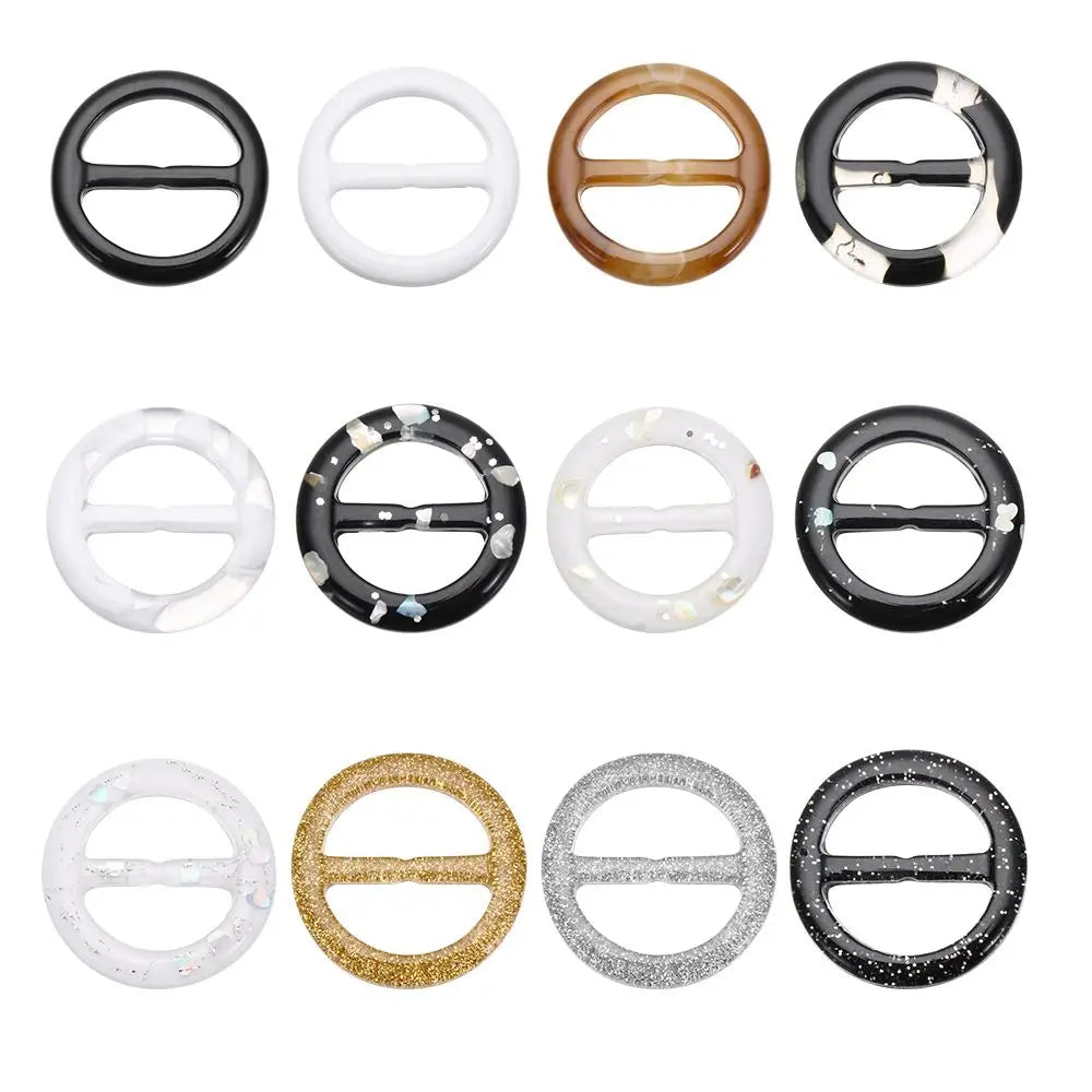 Round Resin Ring Buckle – Scarf Clip & T-Shirt Knot Accessory Ring Belt Buckle Nixie