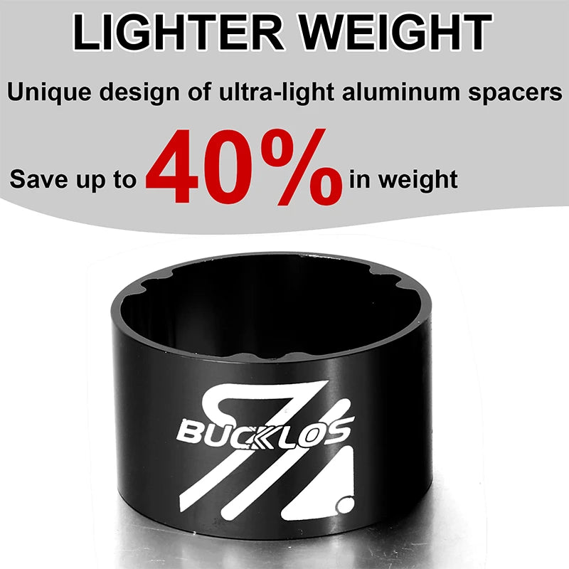 BUCKLOS 11PCS Bike Headset Spacers 28.6mm 1-1/8" MTB Aluminum Bike Headset Spacers Nixie