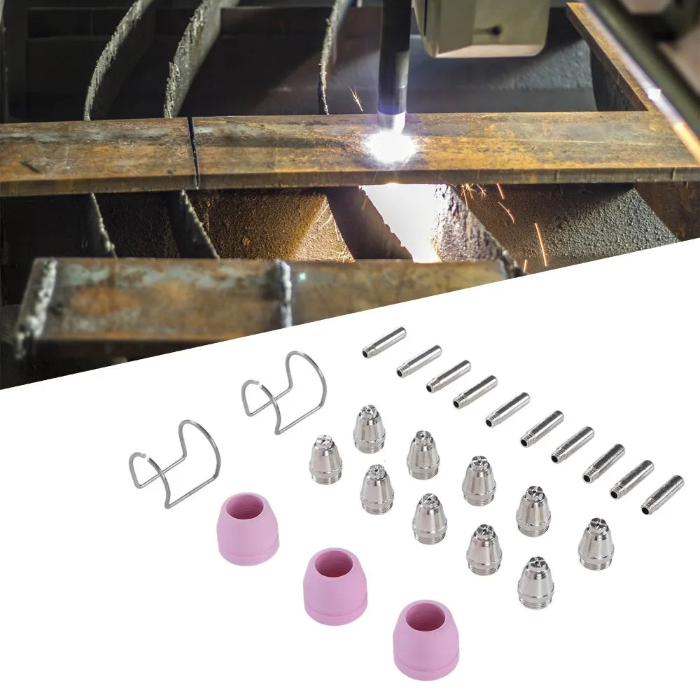 25pc Plasma Cutter Consumables Kit – Electrodes & Nozzles
