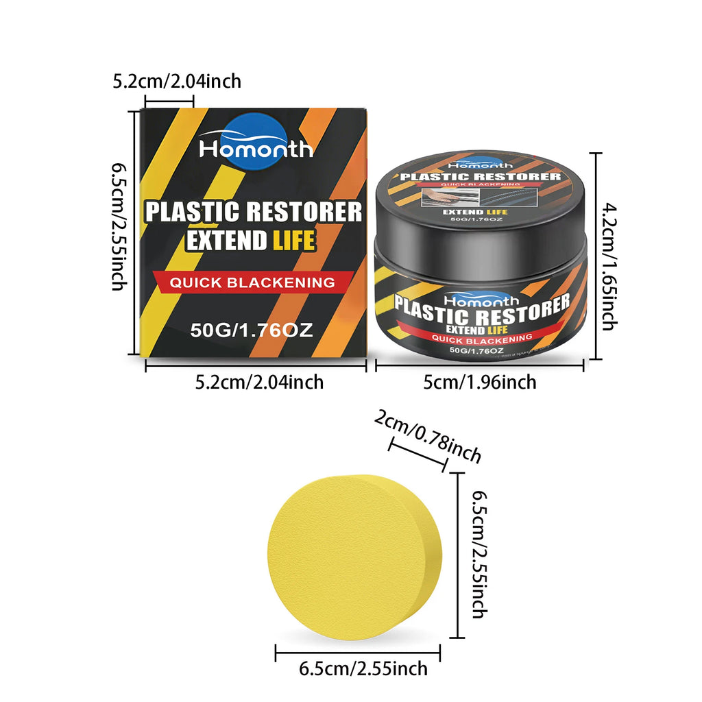 50g Car Plastic Restorer & Trim Restoration Kit – Non-Greasy Automotive Trim Restorer Nixie