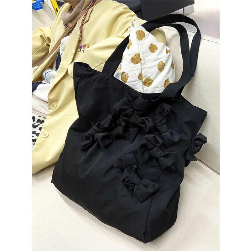 Large Bowknot Bucket Handbag for Women – Casual Travel Bag Women's Handbag Nixie