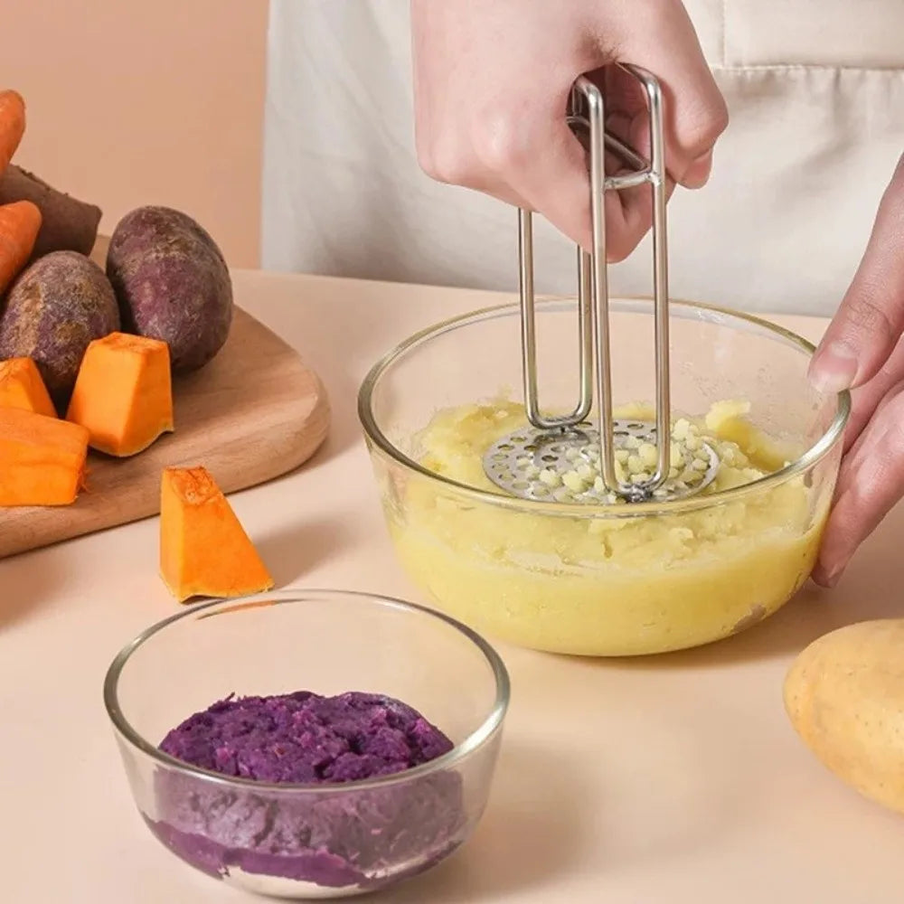 304 Stainless Steel Potato Masher – Dense Mesh & Ergonomic Handle