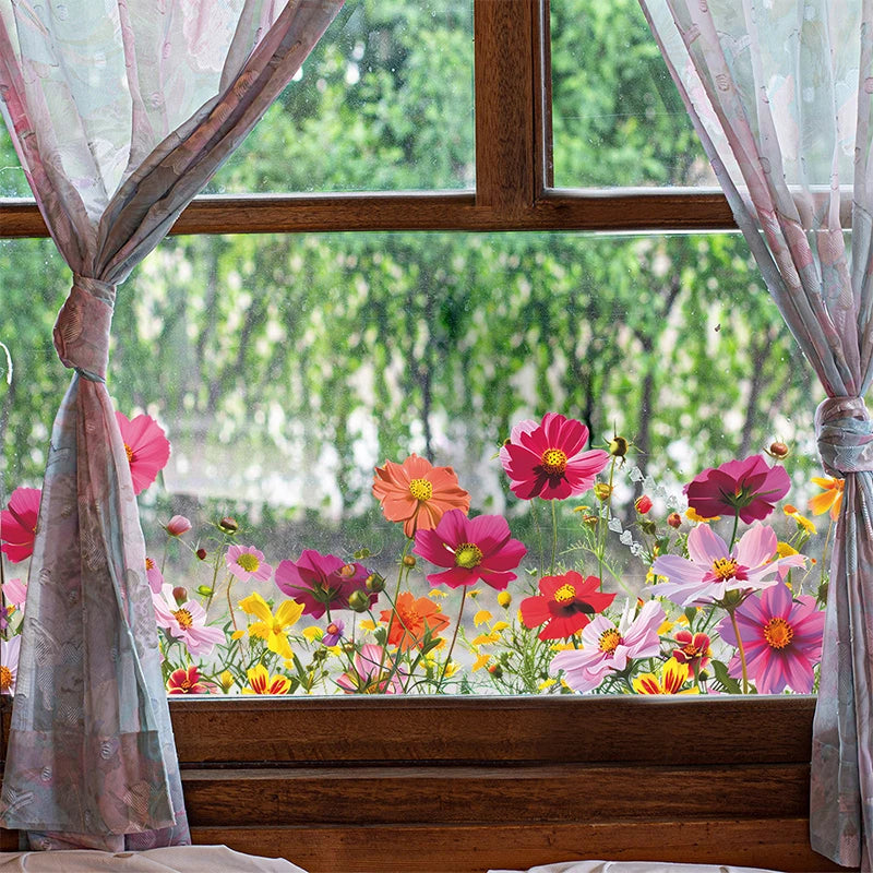 Colorful Flower Wall Stickers – Self-Adhesive PVC Decals Wall Decal Sticker Nixie