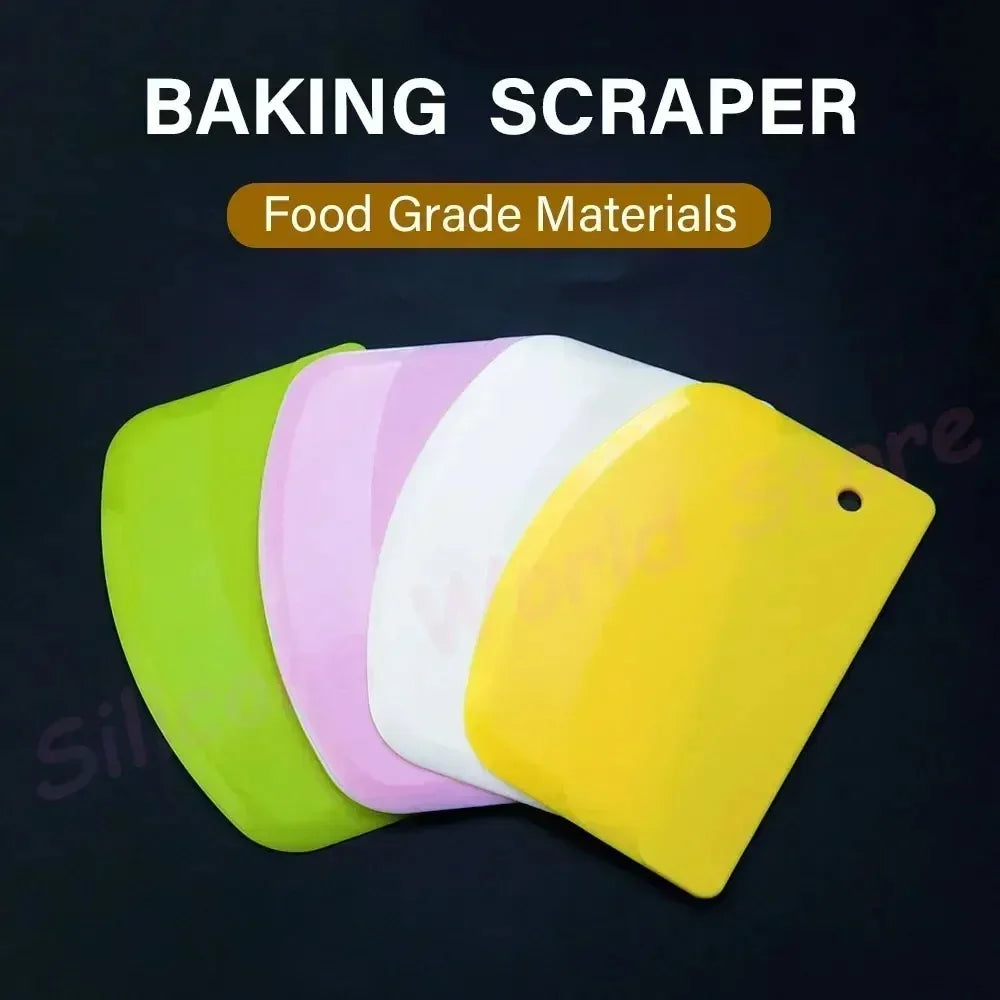 Plastic Cake Scraper & Dough Cutter Baking Tool Set
