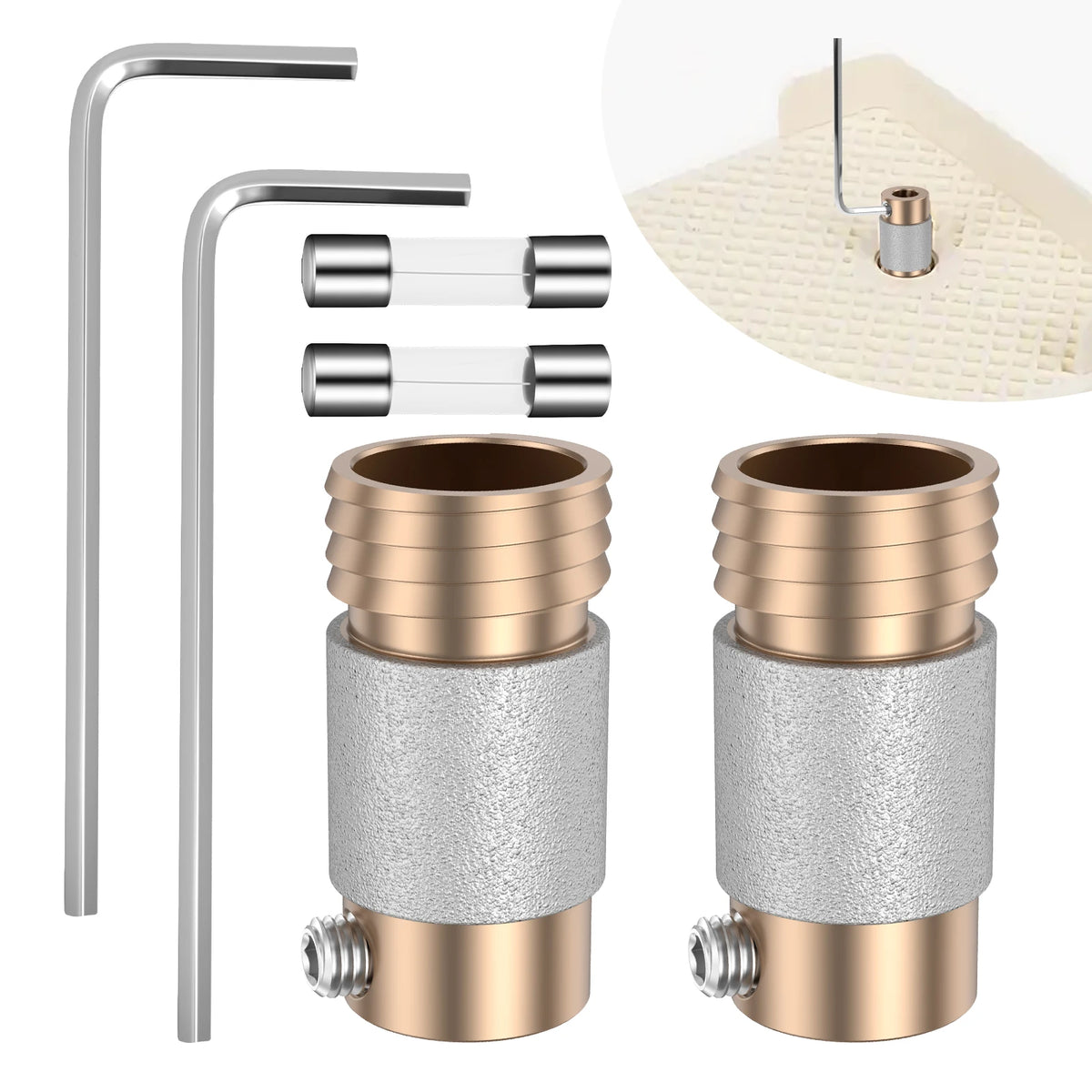 Diamond Stained Glass Grinder Bits Set – Brass Core 2-Pack Glass Grinder Bits Nixie