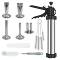 Stainless Steel Sausage Stuffer & Jerky Gun Kit – 5 Nozzles Sausage Stuffer Kit Nixie 1 set