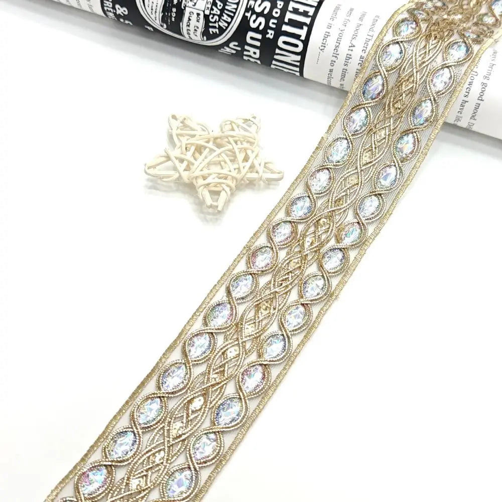 10 Yards Sequined Butterfly Flower Embroidery Lace Ribbon Trim
