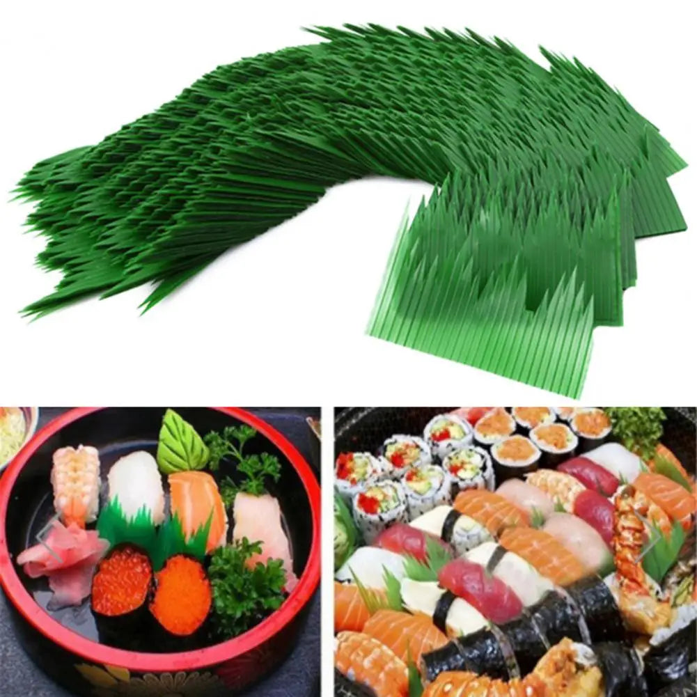 Plastic Sushi Grass Faux Leaf Dividers – 1000 Pcs Bulk Pack Sushi Grass Dividers Nixie