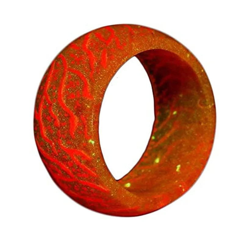 Resin Glow Ring Luminous Band Sizes 7-11 | Men & Women Novelty Glow Ring Nixie 7 Orange