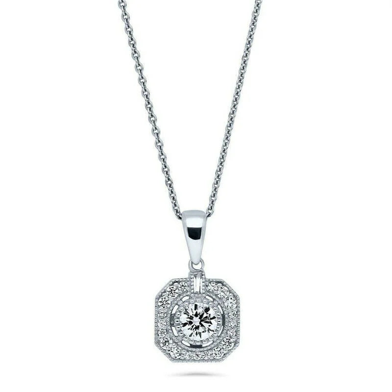 Princess Cut CZ Art Deco Necklace & Earrings Set | 3 Pcs CZ Jewelry Set Nixie