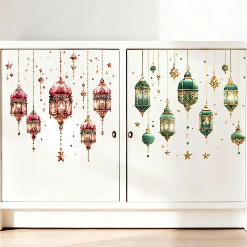 Ramadan Kareem Wall Stickers – Lantern Moon Star Eid Decals Wall Stickers Nixie