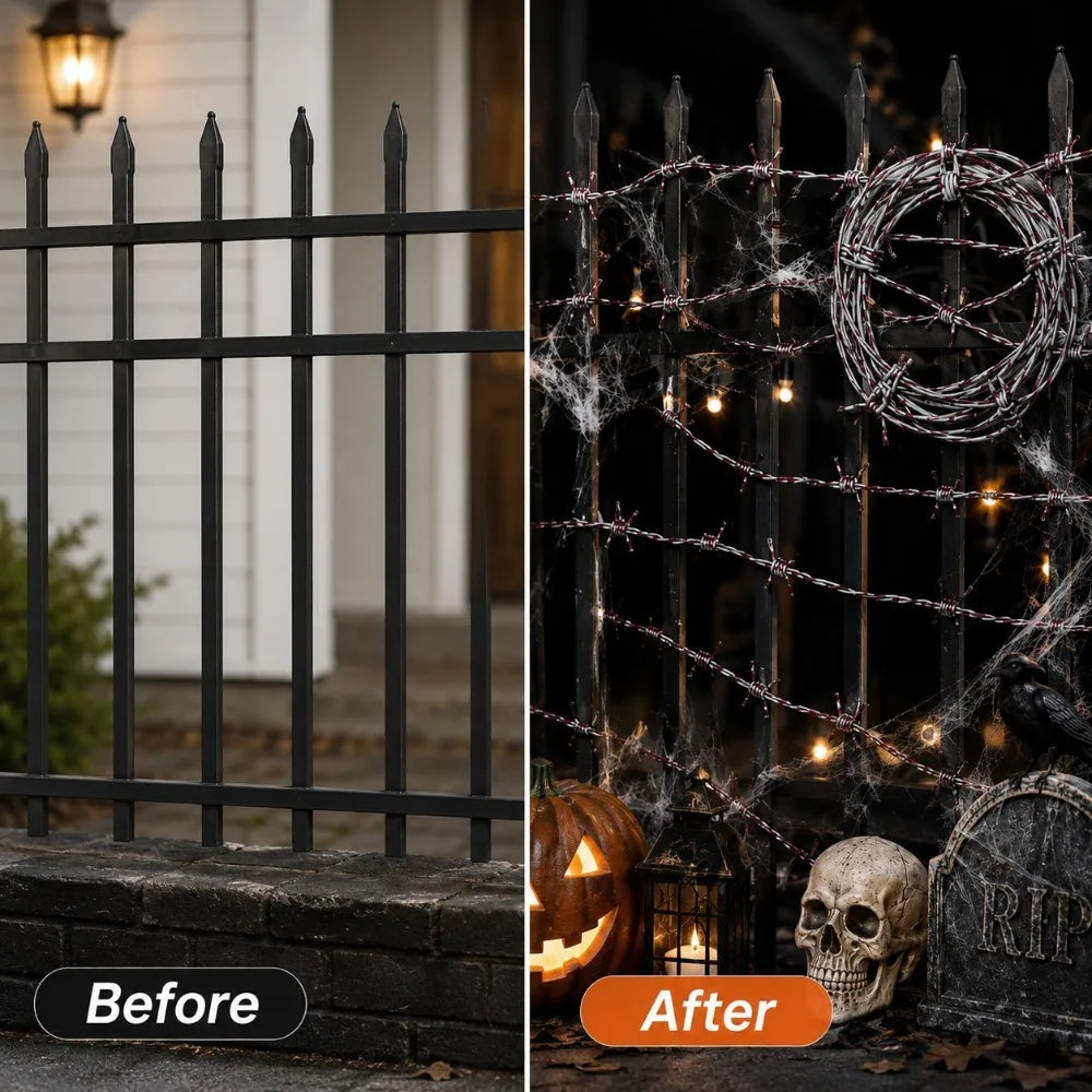 Fake Barbed Wire Halloween Prop – Haunted House Decor 2.5m Halloween Prop Decor Nixie
