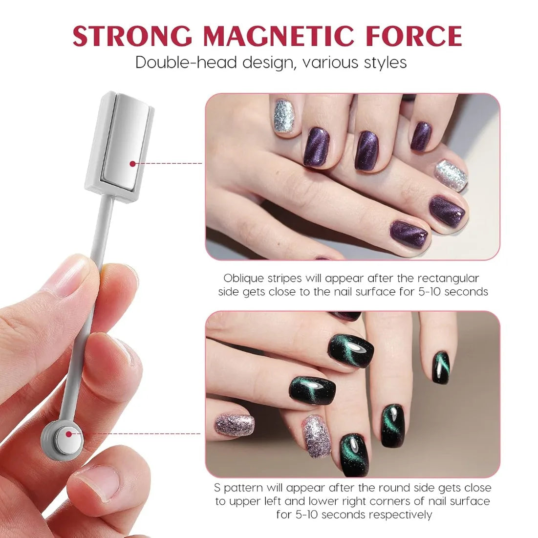 Double-Headed Nail Art Magnet Wand | Cat Eye Gel Polish Tool Nail Art Magnet Tool Nixie