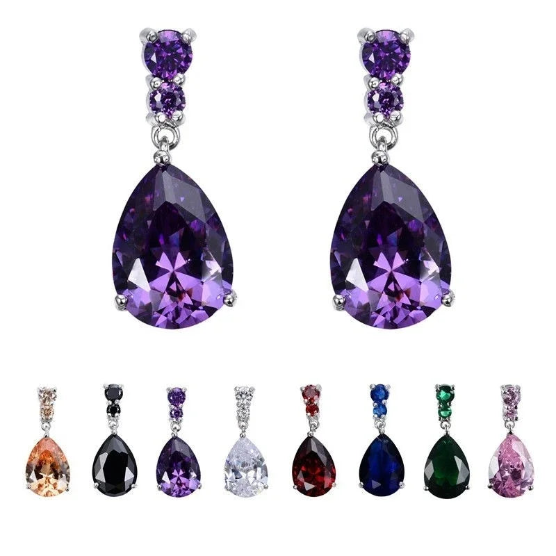 Korean Teardrop Crystal Stud Earrings – Women's Wedding Jewelry Crystal Stud Earrings Nixie