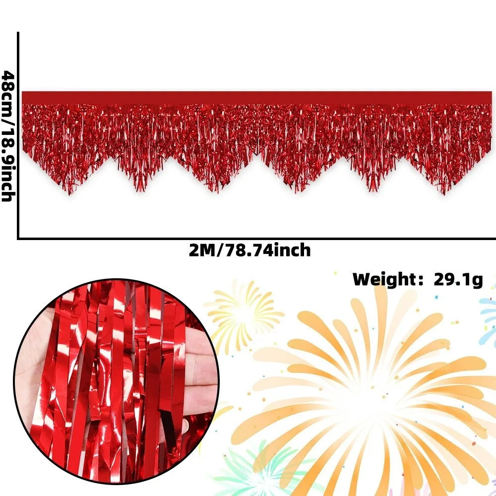 Metallic Foil Fringe Curtain 50x200cm – Party Backdrop Tassel