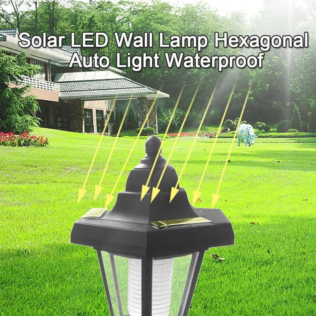 2Pcs Hexagonal Solar LED Wall Lantern – Waterproof Garden Light Solar Wall Lantern Nixie