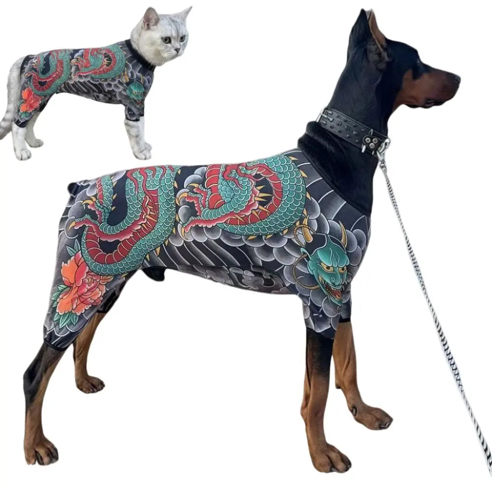 Funny Tattoo Pet Vest for Dogs & Cats | Sizes S–6XL Pet Tattoo Vest Nixie
