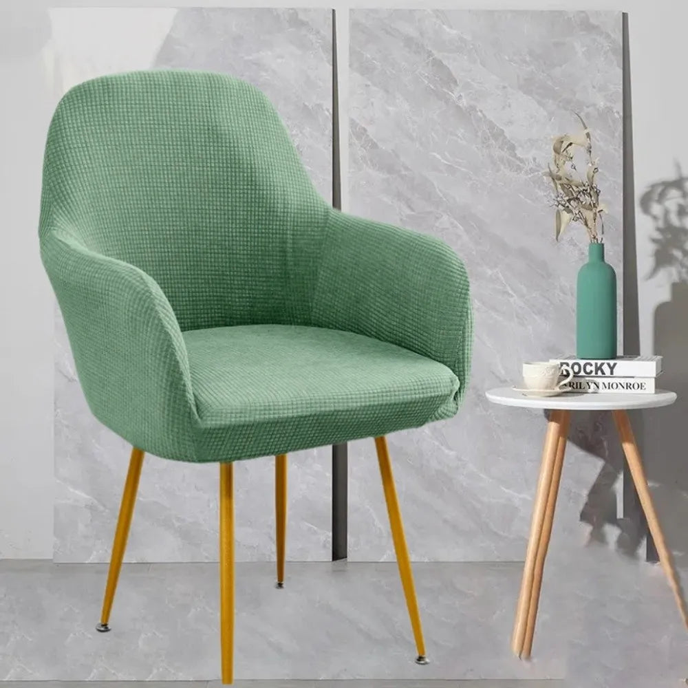 Elastic High Arm Chair Covers Polar Fleece Armchair Protector Chair Cover Nixie Green