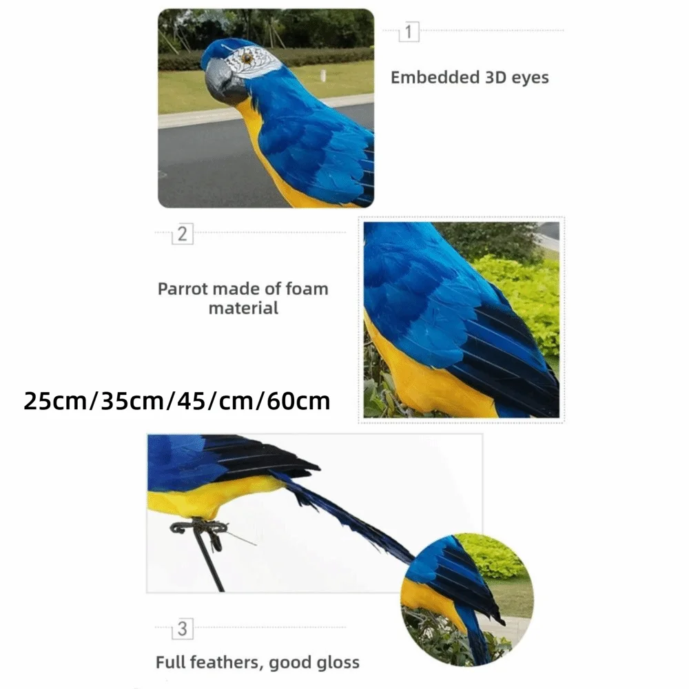 Simulation Parrot Foam Garden Ornament – 4 Sizes Multicolor