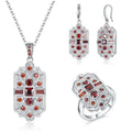 Blue Crystal Heart Jewelry Set – Necklace, Earrings & Ring Crystal Jewelry Set Nixie 10 Red
