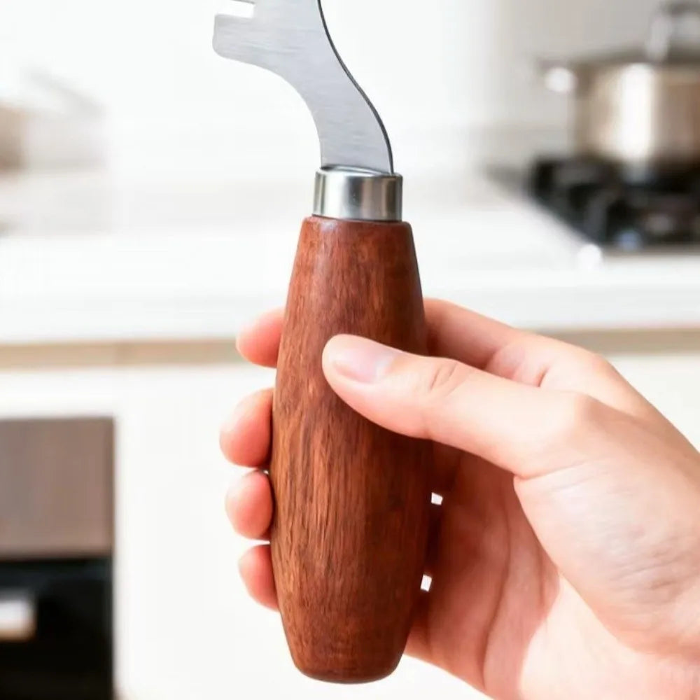 Stainless Steel Scallion & Onion Chopper – Wooden Handle Vegetable Chopper Nixie