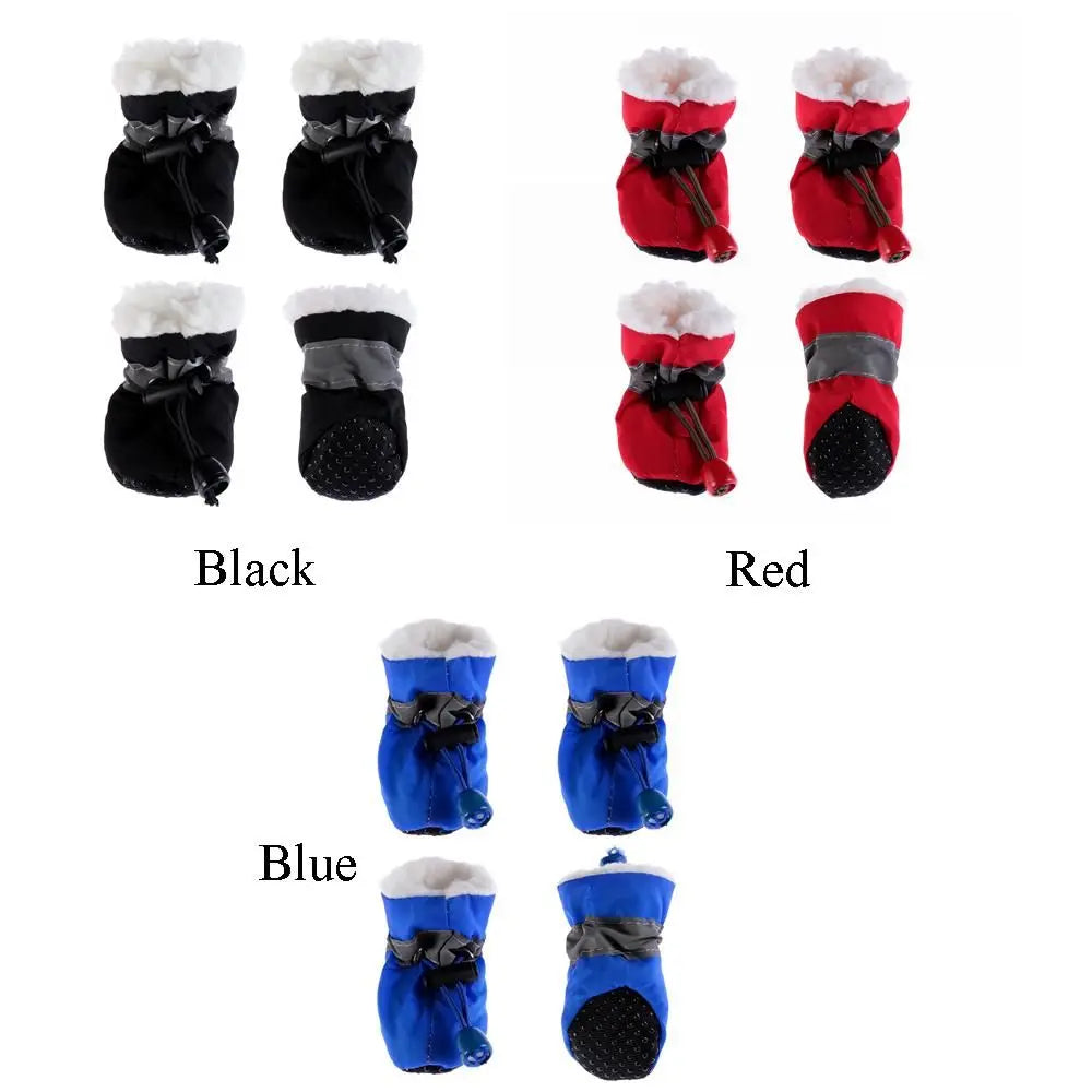4-Pack Winter Anti-Slip Dog Boots – Warm Puppy Snow Shoes Dog Boots Nixie