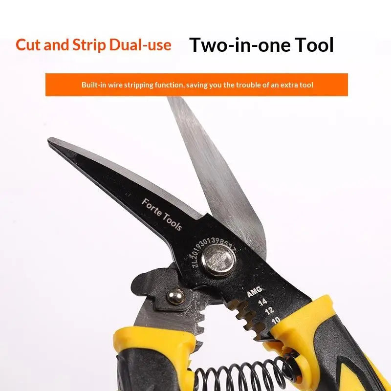 Heavy Duty Tin Snips 2-in-1 Aviation Shears & Wire Stripper Aviation Tin Snips Nixie