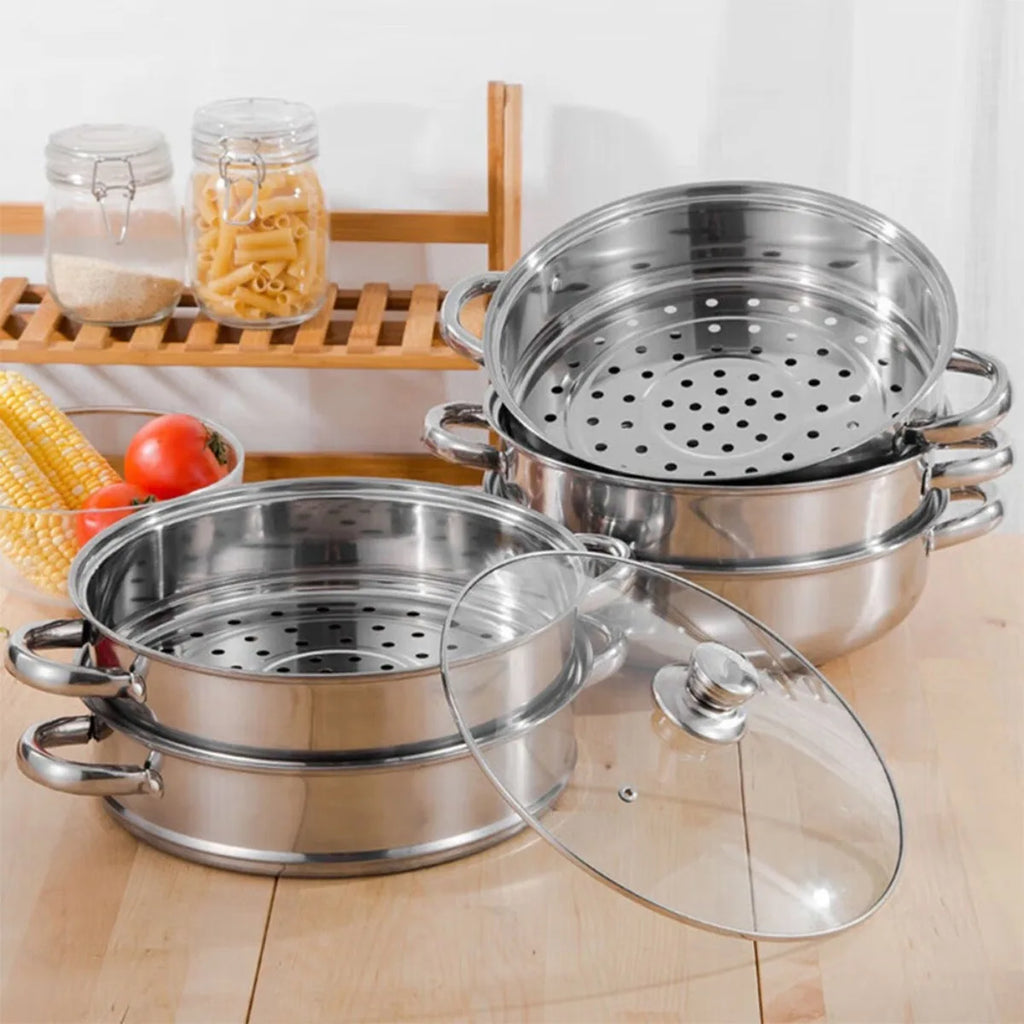 FEB.WIND Multi-Layer Stainless Steel Steamer & Soup Pot Steamer Pot Nixie