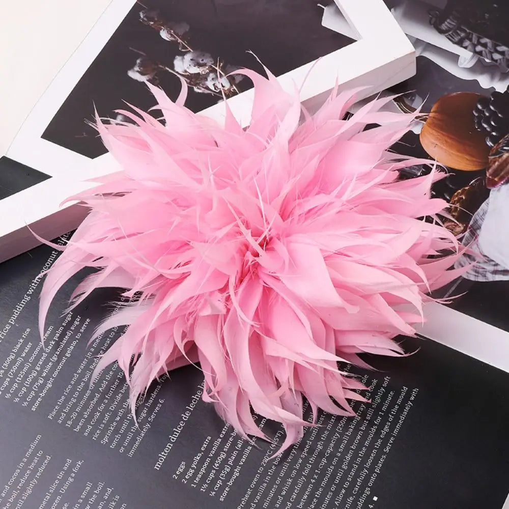 Large Feather Flower Brooch – Handmade Lapel Pin & Hair Accessory Feather Flower Brooch Nixie