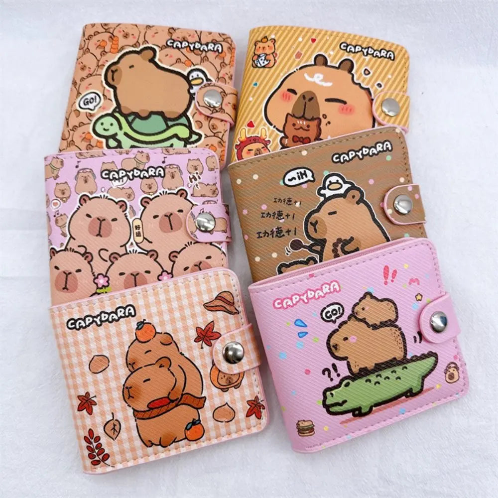 Cartoon Capybara Coin Purse – Cute PU Leather Mini Wallet