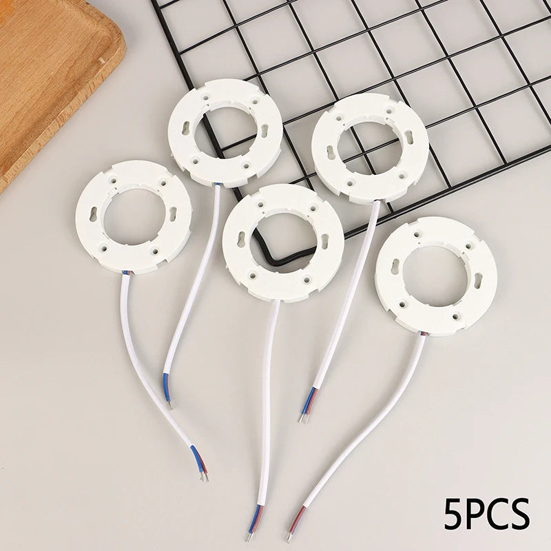 5-Pack GX53 Lamp Holder Base Fitting with Fly Leads – LED & CFL
