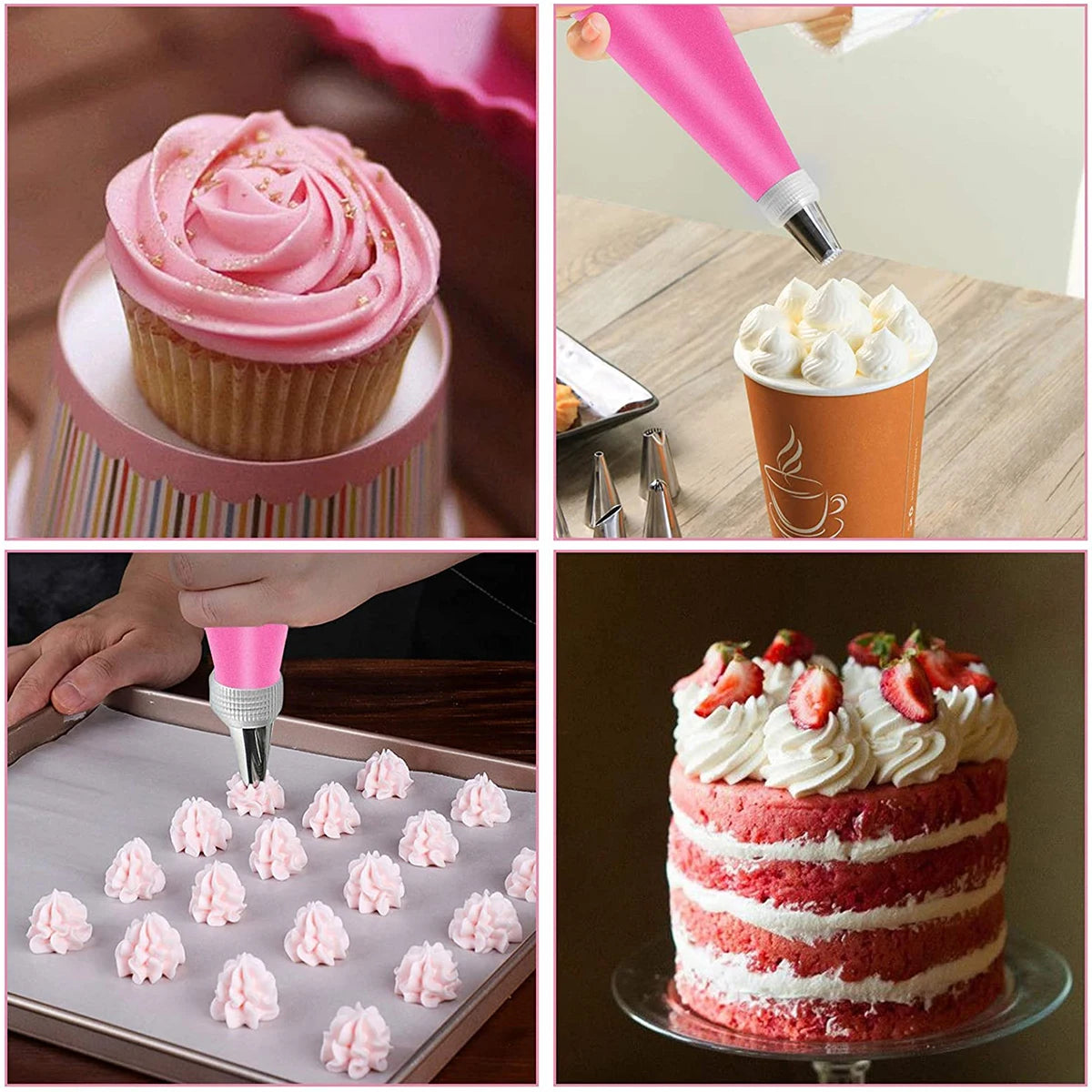 21-Piece Piping Bags & Tips Set – Cake Decorating Kit Cake Decorating Kit Nixie