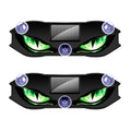 2PCS Solar LED Car Window Light – Dynamic Ambient Eye Lamp Car Ambient Light Nixie 2PCS Green
