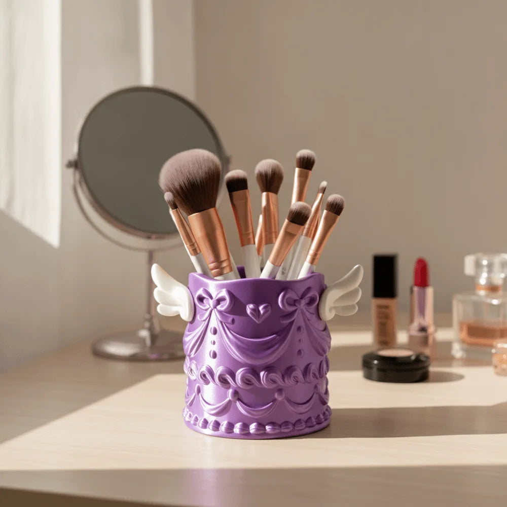 Luxury Angel Wings Makeup Brush Holder – Desktop Organizer Makeup Brush Holder Nixie