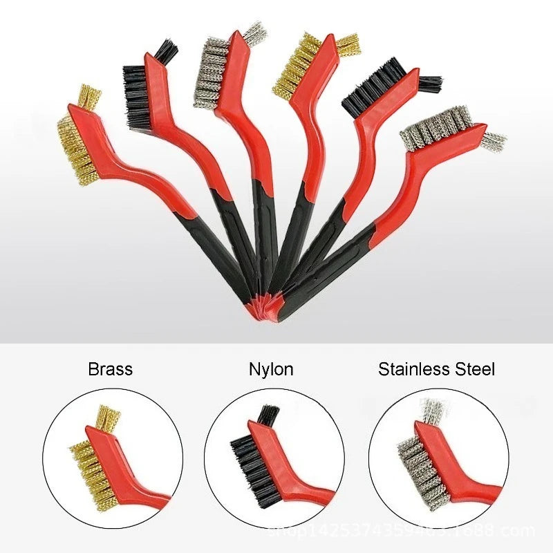 Wire Brush Set – Nylon, Brass & Stainless Steel Bristles