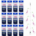 12-Pack Fishing Bait Rigs – Carbon Steel Hooks & Luminous Beads Fishing Bait Rigs Nixie 12 Packs