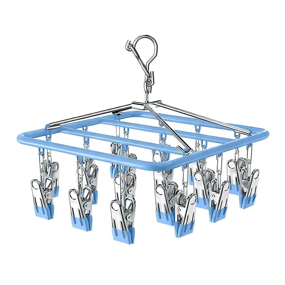 Stainless Steel Clothes Drying Rack 18/24 Non-Slip Clips