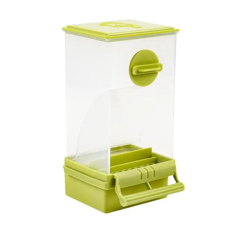 Automatic Transparent Bird Seed Feeder – Parrot Cage Accessory