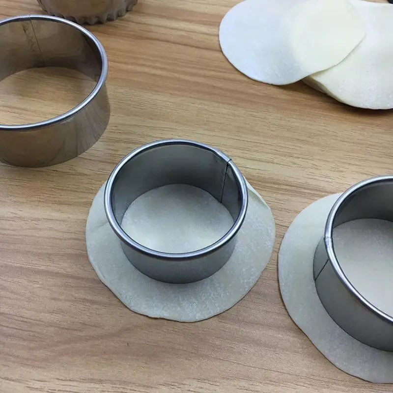 3-Piece Stainless Steel Round Cookie & Dumpling Cutter Set Cookie Cutter Set Nixie