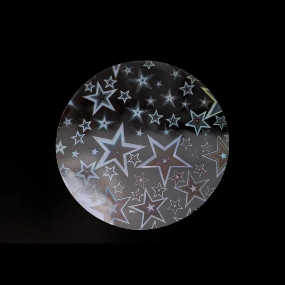 100Pcs Laser Film Badge Covers Transparent PVC Star DIY