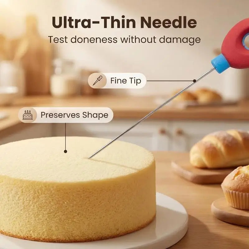 Reusable Cake Tester Probe with Non-Slip Silicone Handle Cake Tester Probe Nixie
