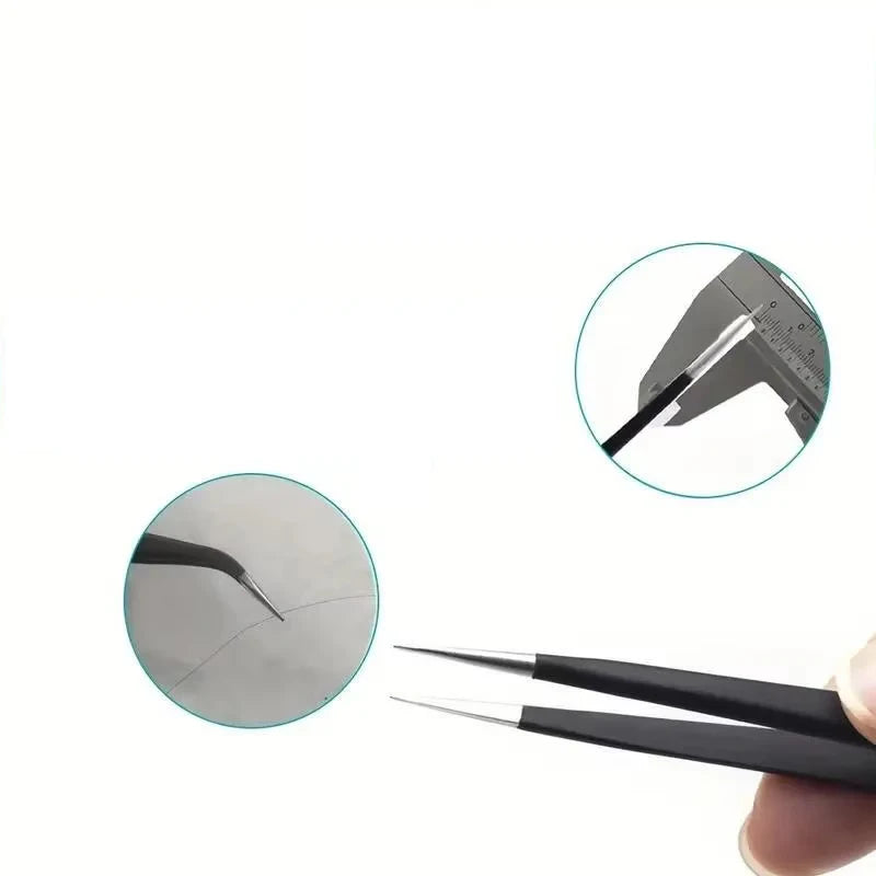 6-Piece ESD Anti-Static Precision Tweezers Set – Stainless Steel Precision Tweezers Set Nixie